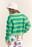 Fuzzy StripeCardigan