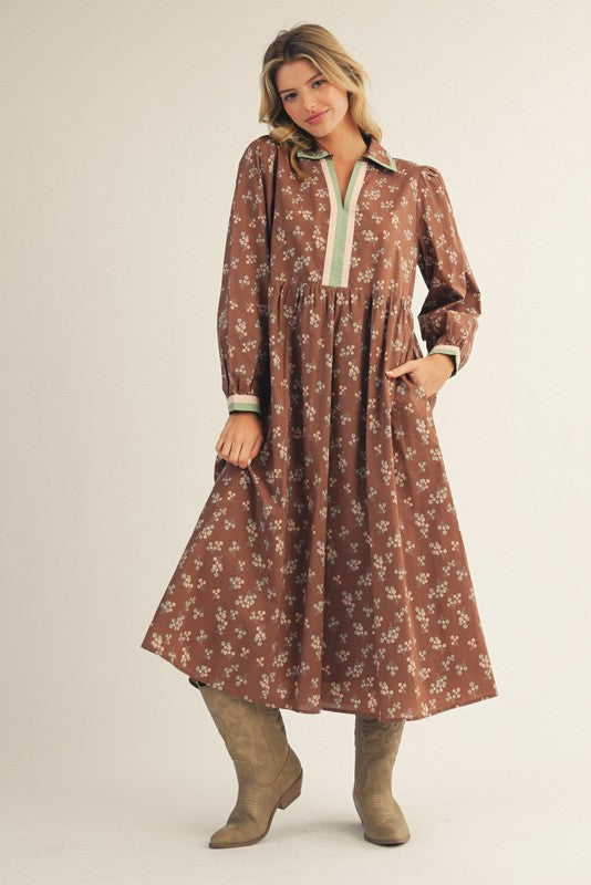 Fall Blooms Midi Dress