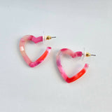 Tickled Pink Mini Heart Hoops